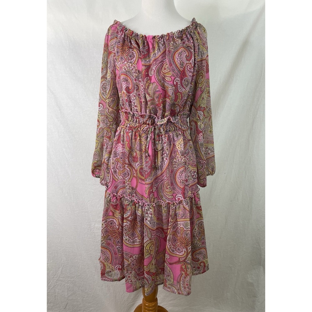 Tommy Hilfiger Dress Womens 6 Flowy Peasant Paisley Romantic